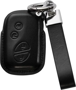 Black Leather Keychain and car Key fob Cover Model-B-Key, - Picture 1 of 6