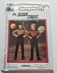 1989 #9397 Star Trek Uncut Simplicity Pattern Costume Next Gen Child Size A 7-12 - Picture 1 of 2