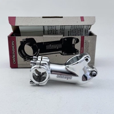 Dimension Threadless Stem 75 26.0mm 1-1/8 125° Silver Alloy 4-Bolt Road Bike A49 - Image 1 of 4
