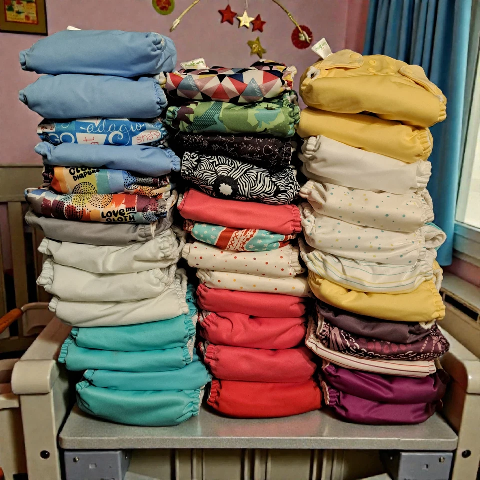 Lote de pañales de tela todo en uno Bumgenius talla única y recién nacido Foto 1 de 4