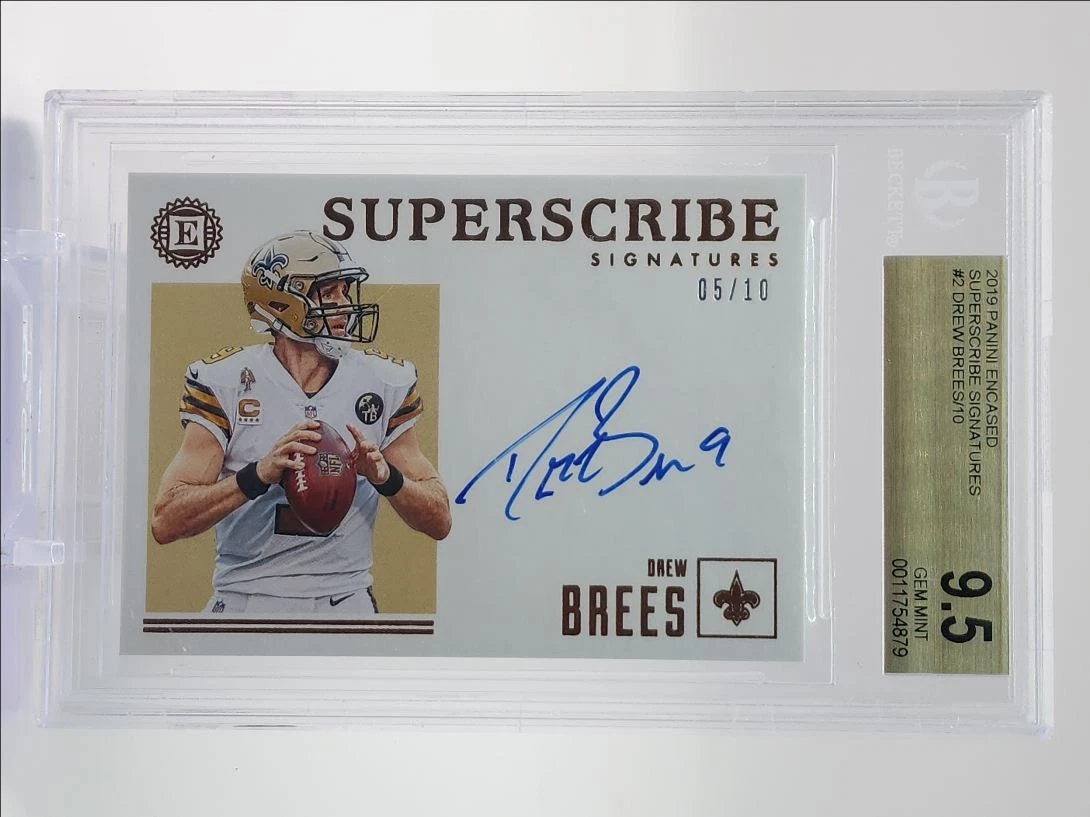 New Orleans Saints Drew Brees Autographed Football Trading Card