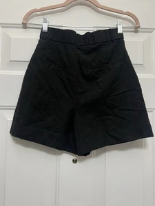 NWOT Zara Women's High-Waisted Pleated Shorts Black XS - Picture 1 of 4