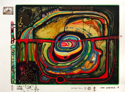 Friedensreich Hundertwasser signiert nummeriert DIE FÜNFTE AUGENWAAGE - Bild 1 von 4