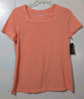 Ким Роджерс верхний большой - короткие рукава - пуловер - квадратный вырез - оранжевый - новый с Ярлыками - Изображение 1 из 4