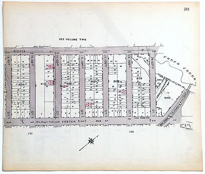 Original 1922 Map of Canarsie Brooklyn - Ave D & Foster from E101 to E107th St, - Image 1 of 2