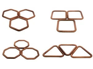 Pack of 20 Macrame Rings, 5 of each, Square, Hexagon, Octagon & Triangle. S7785 - Picture 1 of 5