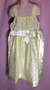 NWT Holiday Edition M 7/8 Dress Yellow W/silver Sparkle Polka Dot Sleeveless B4 - Picture 1 of 12