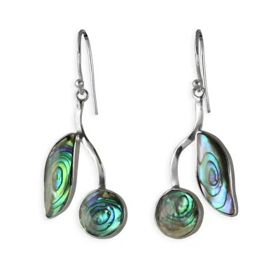 925er Silber Ohrringe Abalone Hänger Kirschen Damenohrringe SER398 - Bild 1 von 3