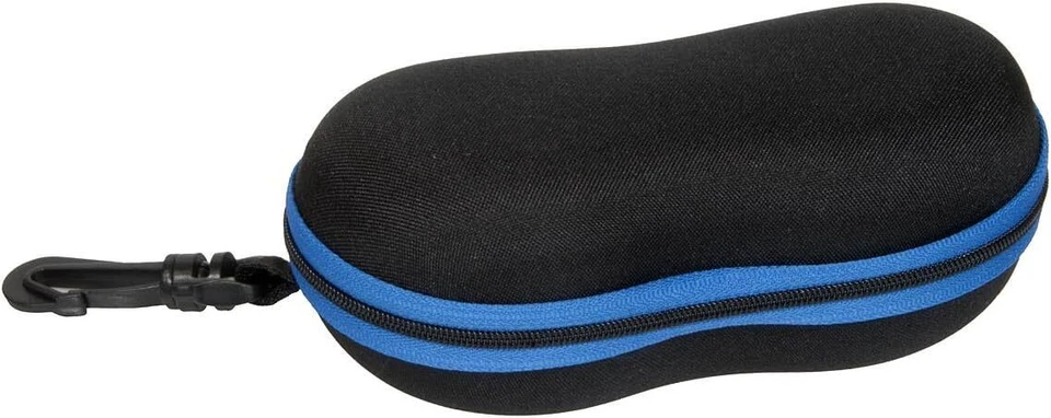 Sporty Semi Hard Sun Sunglass Case w/Safety Hook for Large Frames Soft Interior - Image 1 of 4