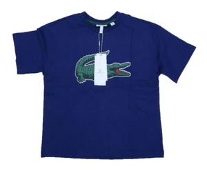 Lacoste Graphic Print Crocodile Cotton T-Shirt Navy Short Sleeve Boys 10 Years - Picture 1 of 7