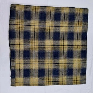 Plaid Pillow Cover Blue Yellow Decorative Square - Picture 1 of 3