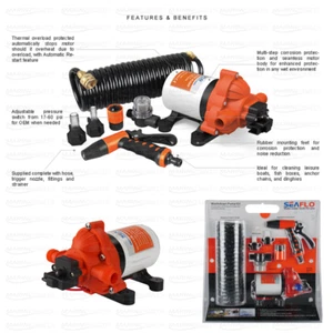 SEAFLO 3.0GPM Washdown Deck Pump Caravan Rv Boat Yacht Marine KIT 12V Portable - Picture 1 of 12