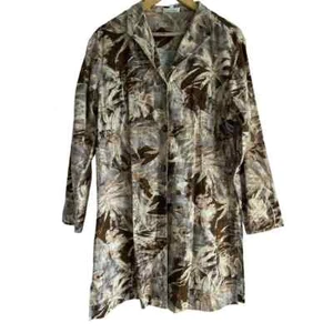 Coldwater Creek Damen Größe Large Herbst Blätter Leinenmischung Knopfleiste Kleid - Bild 1 von 8