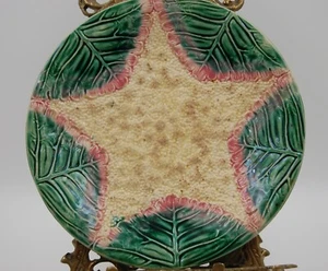 ANTIQUE HAND PAINTED ETRUSCAN MAJOLICA PLATE PLAQUE - Picture 1 of 3