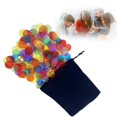 100 Pcs Marqueurs en Plastique Transparents Bingo Counting Chip Jetons Loto A... - Photo 1/4
