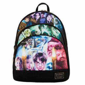 Harry Potter Trilogy Triple Pocket Mini Backpack by Loungefly - New, With Tags - Picture 1 of 7