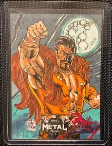 2021 Skybox Marvel Metal Universe Spider-Man - KRAVEN Sketch by Ray Racho 1/1 - Picture 1 of 2