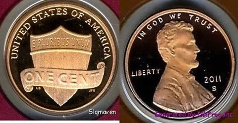 2011 S Union Shield Lincoln Cent Deep Cameo Gem Proof Cover