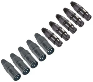5 Paar ADAM HALL 3 pol XLR male  & female Stecker + Kupplung Neutrik kompatibel - Bild 1 von 9