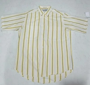 Vintage 90s Levi's Silver Label Shirt Men's Medium Short Sleeve Button Stripes - Picture 1 of 7