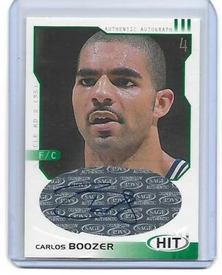 Carlos Boozer 2002-03 Sage Hit Rookie Card RC Auto SP Signature Autograph - Image 1 of 2