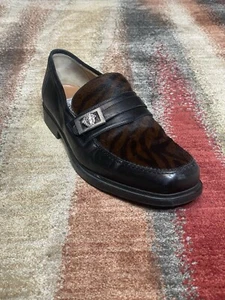 Gianni Versace Animal Print Loafers Made In Italy Size 8.5 Margom Soles - Picture 1 of 14