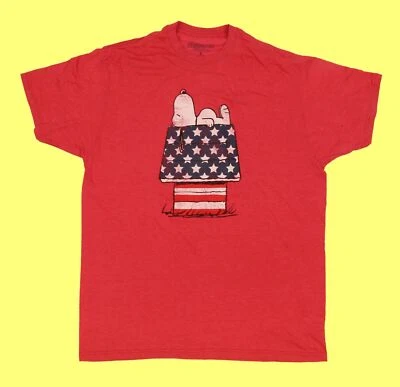 Men's Peanuts Snoopy Americana Patriotic 4th July T-shirt Licensed Size. L - Image 1 of 4