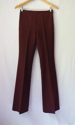 Pantalones Theory Demitria DF Saxton elásticos lana virgen pierna acampanada plisada zumaque 0 Foto 1 de 4