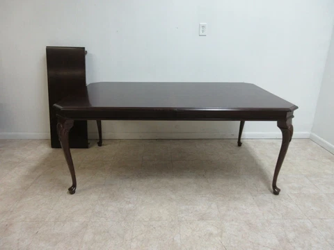 Stanley Cherry Queen Ann Dining Room Banquet Dining Room  Table w/ Drawers Cover