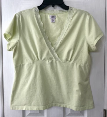 Бас женская рубашка размер L светло-зеленый эластичной кружевной крест спереди  - Изображение 1 из 4