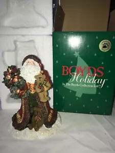 2006 BOYDS Bears 733218 S.C. JINGLEBEARY Santa Claus LIGHT UP Christmas FIGURINE - Picture 1 of 18