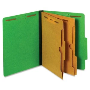 Classification Folders, Standard, 2 Pocket Dividers, Embedded Fasteners, 2/5 ... - Picture 1 of 1
