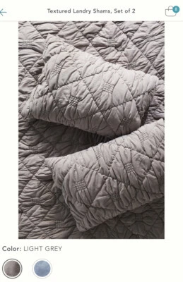 Juego de 2 fundas de almohada Anthropologie texturizadas Landry tamaño king gris claro $108+ Foto 1 de 4