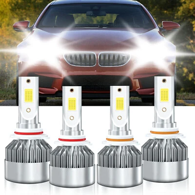 4x LED Headlight Bulbs 9005 9006 High Low Beam Kit 6000K For BMW M6 1987-1988 - Image 1 of 4