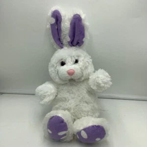Dan Dee weiß lila Tupfen Hase Kaninchen Plüschtier Stofftier 15 Zoll - Bild 1 von 3