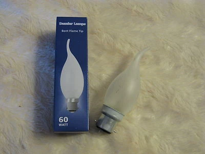10 x B22 60W Flame Tip Bent Candle FROST Lamp Light Bulb 240V Dimmable BC Joblot - Image 1 of 2