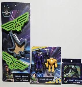 Buzz Lightyear Bundle 4 Coasters/3 Silicone Breakfast Molds/Zurg & Zyclops - Picture 1 of 7