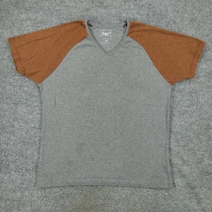 Marc Ecko Shirt Men's XL Gray Brown V-Neck Short Sleeve Stretch Pullover Adult - Picture 1 of 13