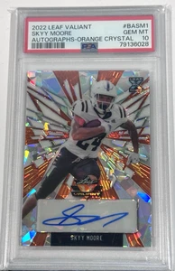 Skyy Moore - 2022 Leaf Valiant Football Base Autograph #4/20 PSA GEM MT 10 - Picture 1 of 5