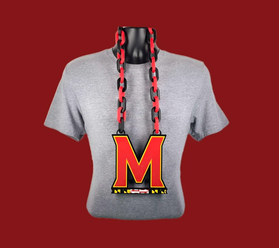 Maryland Terrapins Fan Chain Pendant Necklace NCAA College Football Christmas - Image 1 of 1
