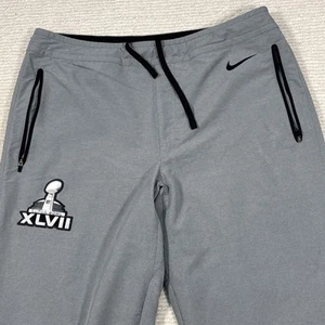 Nike Super Bowl XLVII Track Pants Mens Large Gray Zipped Pockets Training - Picture 1 of 13