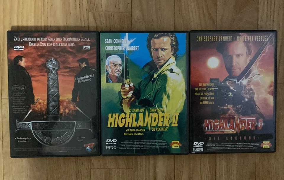 Highlander 1 - 3 Trilogie DVD Christopher Lambert 25 % RABATT BEIM KAUF VON 4 - Bild 1 von 1
