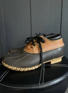 L.L. Bean Gumshoe Lace Up Rain Snow Low Hunting Boots Made in Maine USA Size 8 - Picture 1 of 9