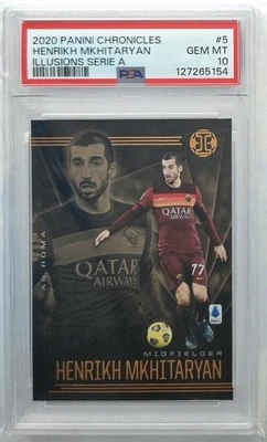 2020 Panini Chronicles Henrikh Mkhitaryan Illusions Serie A #5 PSA 10 - Image 1 of 2