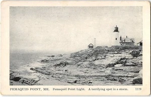 Postal de colección "Terrifying Spot" PEMAQUID POINT Maine Lighthouse 1900 Cobb - Imagen 1 de 2