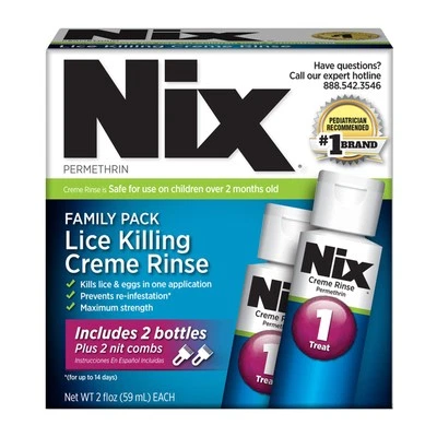 Nix Lice Killing Creme Rinse Extra Strength Family Pack, 2 Creme Rinse, 2 fl oz - Image 1 of 4