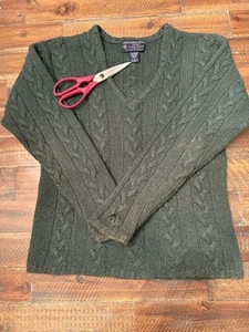 Vintage Abercrombie & Fitch Country Clothes Green Wool Sweater Sz S *READ* - Picture 1 of 11