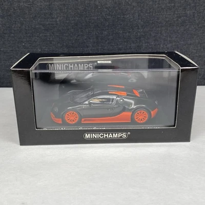 Minichamps 2010 Bugatti Veyron Super Sport Carbon/Orange 1/43 Scale 400110840 - Image 1 of 4