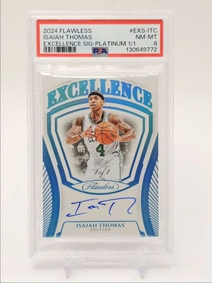 ISAIAH THOMAS 2024-25 IMPECABLE EXCELENCIA PLATINO AUTOMÁTICO 1/1 PSA 8 Q2098 Foto 1 de 2