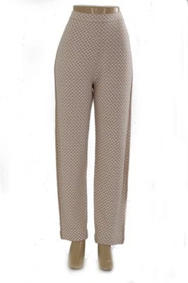 Pantalones ajustados St John Knits Hounds mezcla de lana diente camel/crudo talla grande $1050 Foto 1 de 4